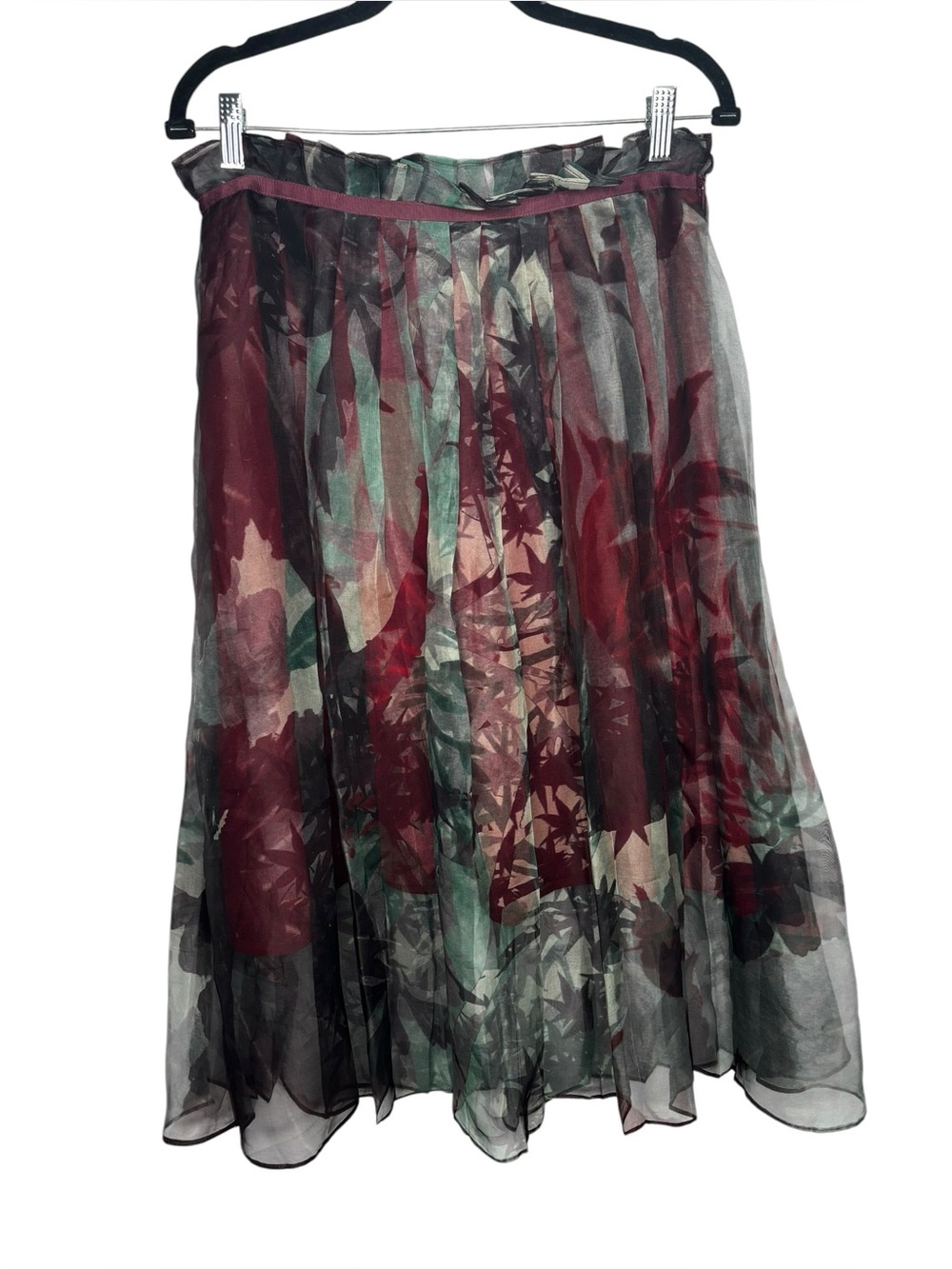 Peruvian Connection Silk Sheer Lined Midi Skirt Dark Romantic Fairy Festival 8